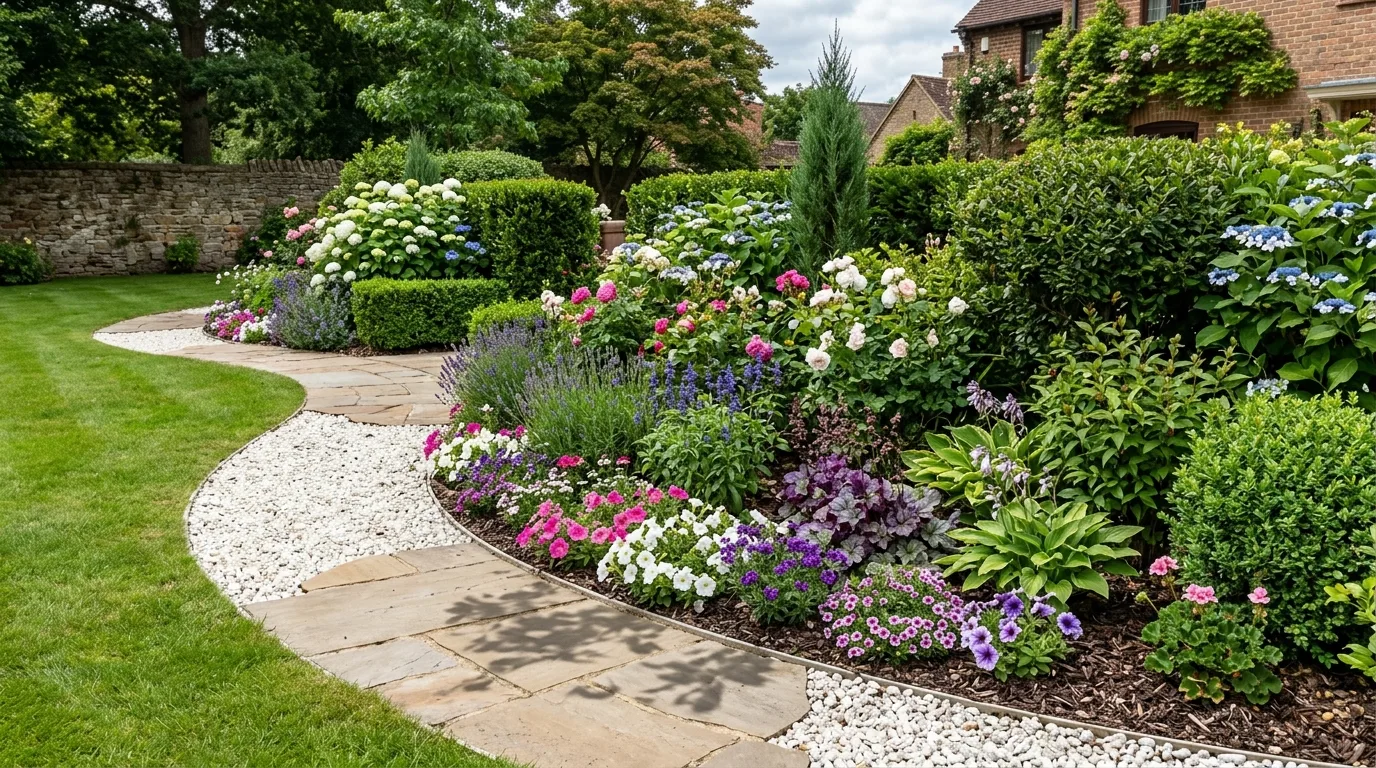 White Stone Around Feature Planter